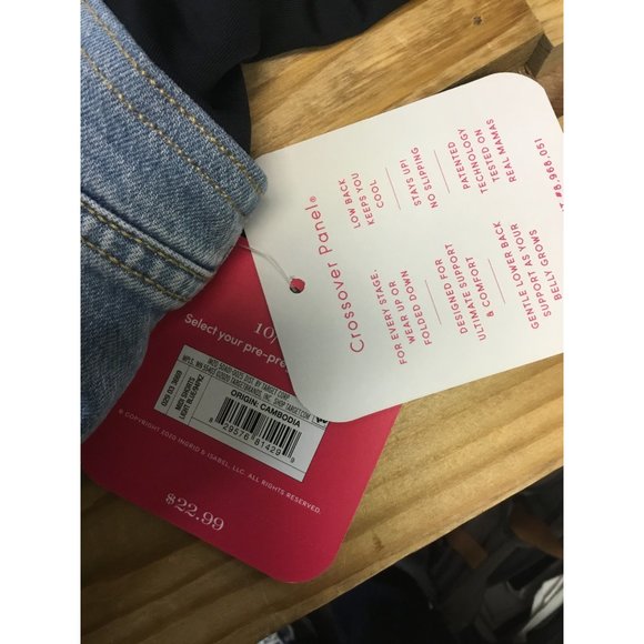 Over Belly Midi Maternity Jean Shorts - Isabel Maternity by Ingrid & Isabel size - Picture 3 of 6